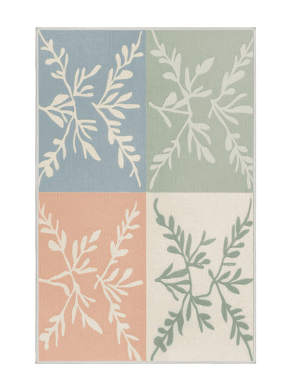 Natures Haven Breezy Grove - Premium MintCream (W3C) Modern Area Rug | Plush & Washable Options | Rugolution Home Decor