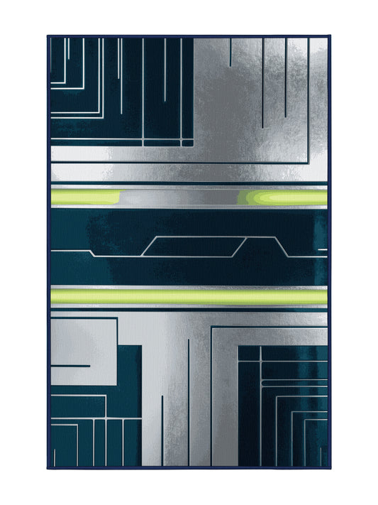 NeoLoom Galaxy Voidwalker Threads - Premium Deep Teal Modern Area Rug | Plush & Washable Options | Rugolution Home Decor