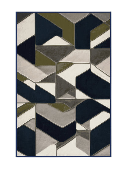 NeoLoom Galaxy Cosmic Flares - Premium Black Blue Modern Area Rug | Plush & Washable Options | Rugolution Home Decor