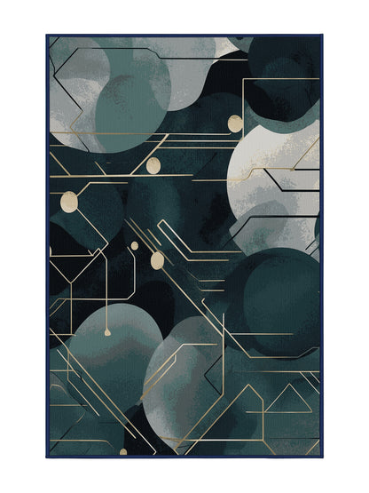 NeoLoom Galaxy Radiant Burst - Premium Midnight Modern Area Rug | Plush & Washable Options | Rugolution Home Decor