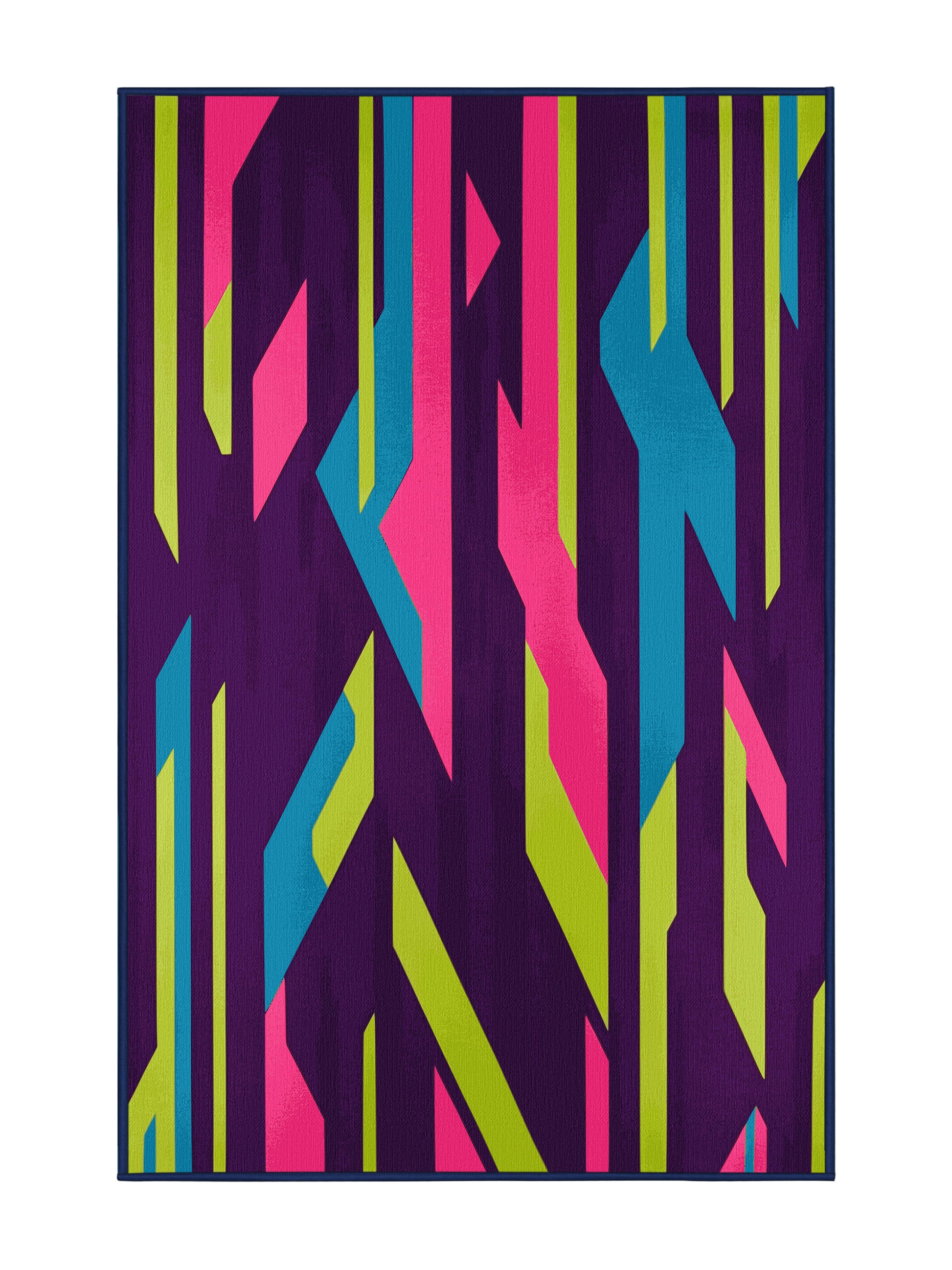 Neon Nexus Nexus Echo - Premium Purple Jam Modern Area Rug | Plush & Washable Options | Rugolution Home Decor