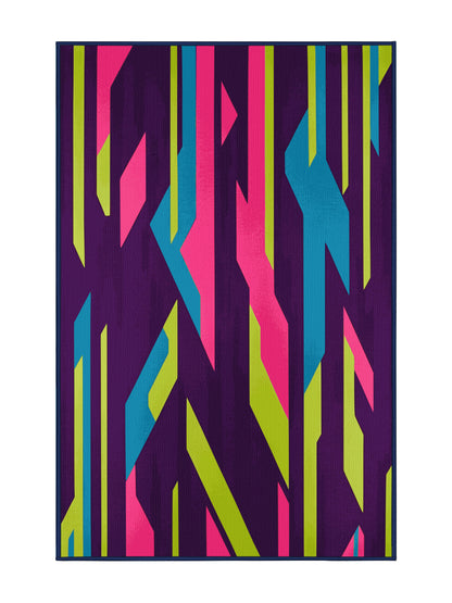 Neon Nexus Nexus Echo - Premium Purple Jam Modern Area Rug | Plush & Washable Options | Rugolution Home Decor