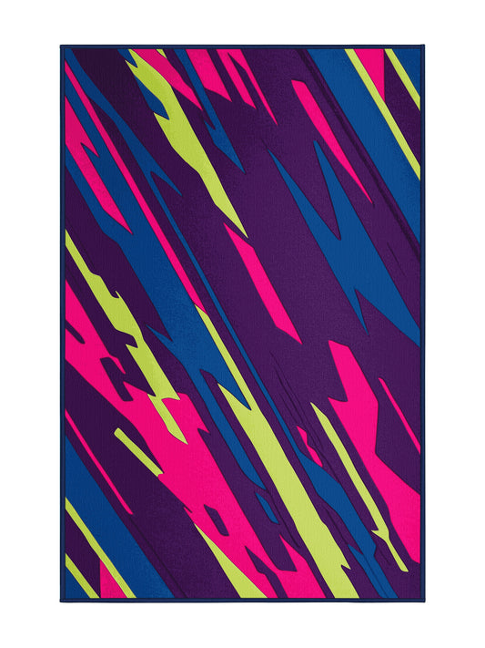 Neon Nexus Hyper Flux - Premium Purple Haze Modern Area Rug | Plush & Washable Options | Rugolution Home Decor