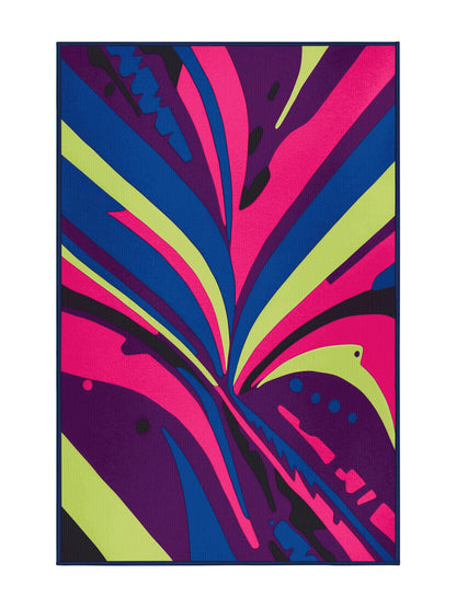 Neon Nexus Spectral Wave - Premium Purple Haze Modern Area Rug | Plush & Washable Options | Rugolution Home Decor