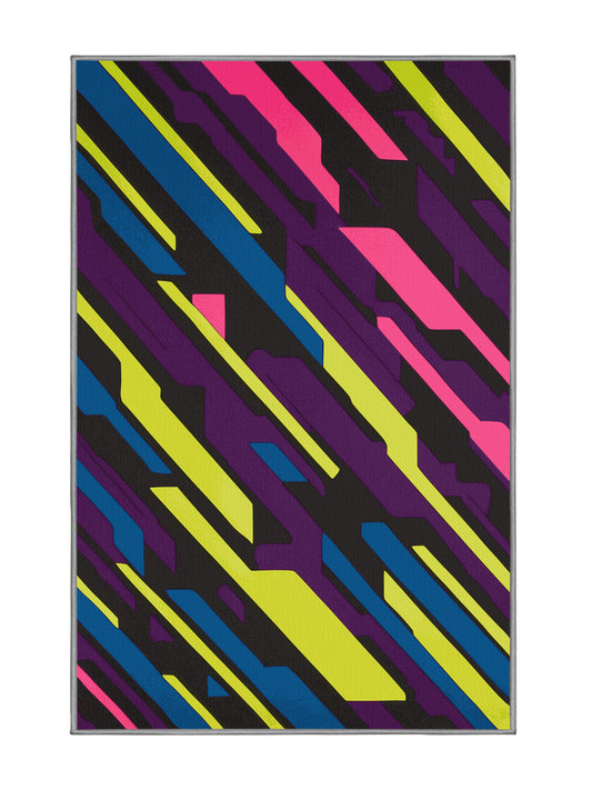 Neon Nexus Kinetic Flow - Premium Grape Modern Area Rug | Plush & Washable Options | Rugolution Home Decor