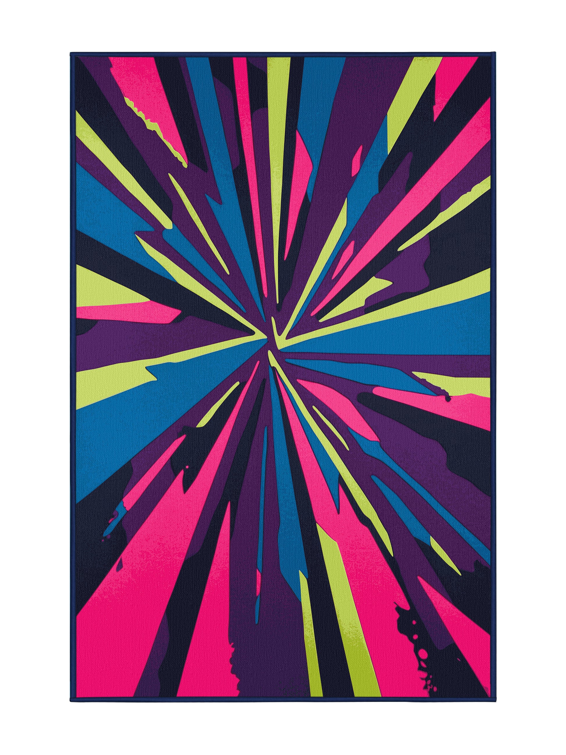 Neon Nexus Neon Inferno - Premium Purple Navy Modern Area Rug | Plush & Washable Options | Rugolution Home Decor