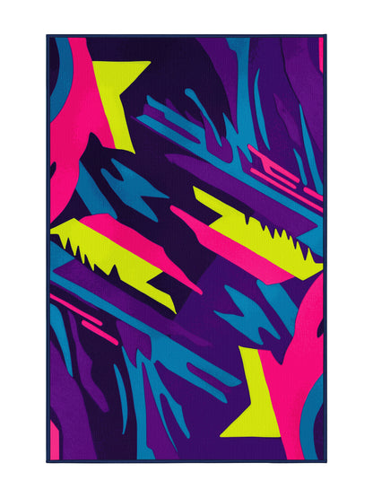 Neon Nexus Electric Mirage - Premium Purple Monster Modern Area Rug | Plush & Washable Options | Rugolution Home Decor