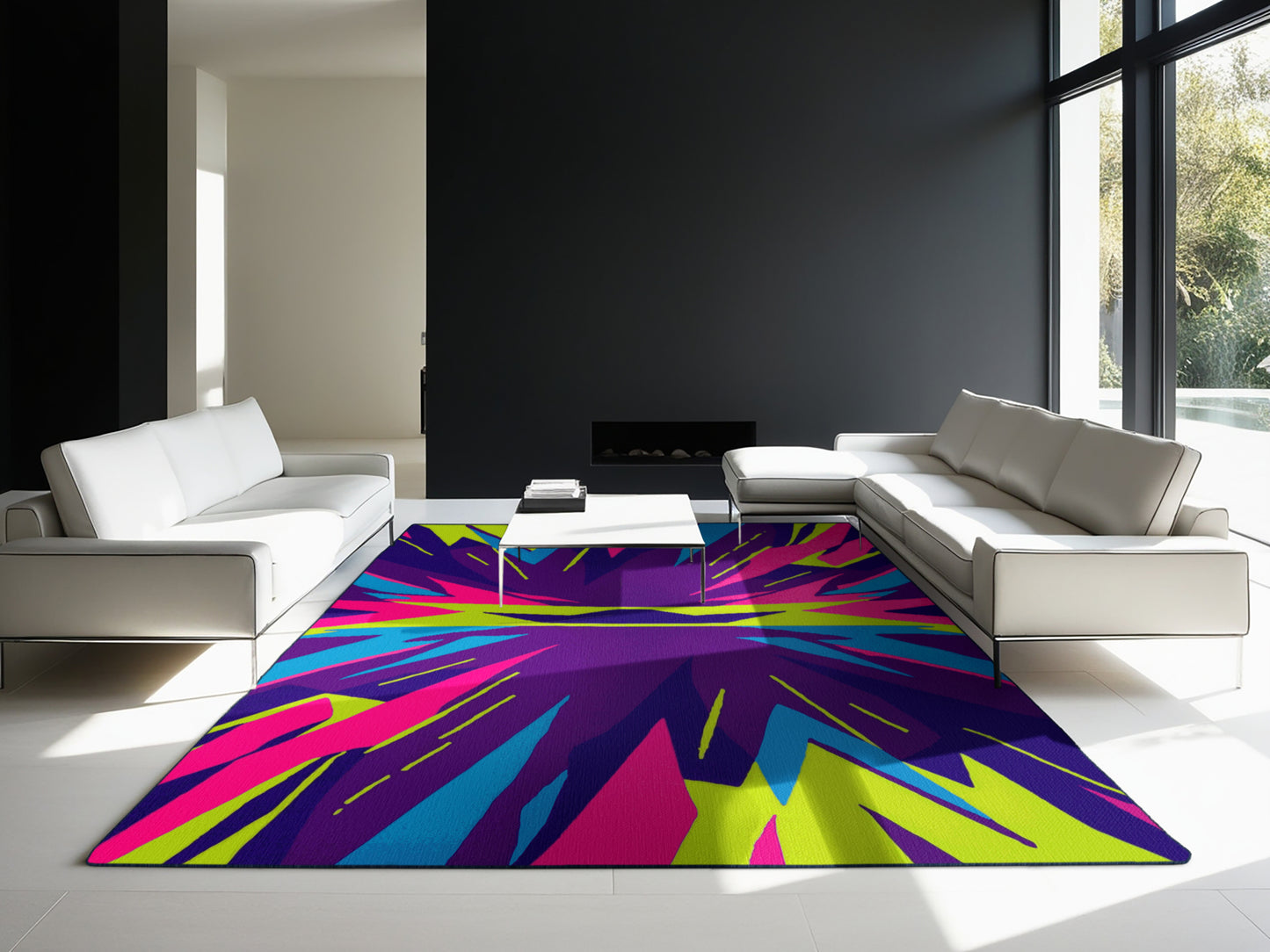 Neon Shadows Rug