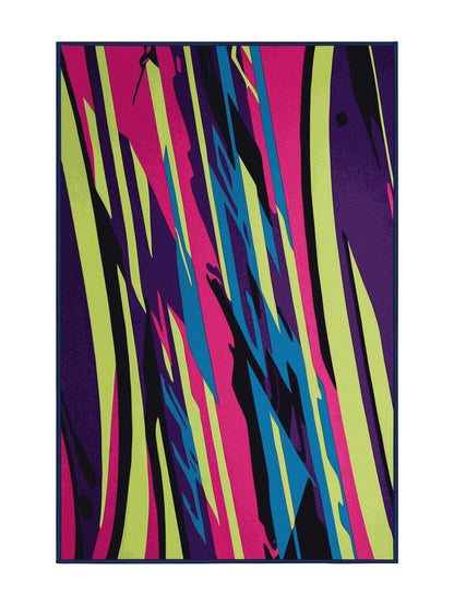 Neon Nexus Techno Trail - Premium Purple Haze Modern Area Rug | Plush & Washable Options | Rugolution Home Decor