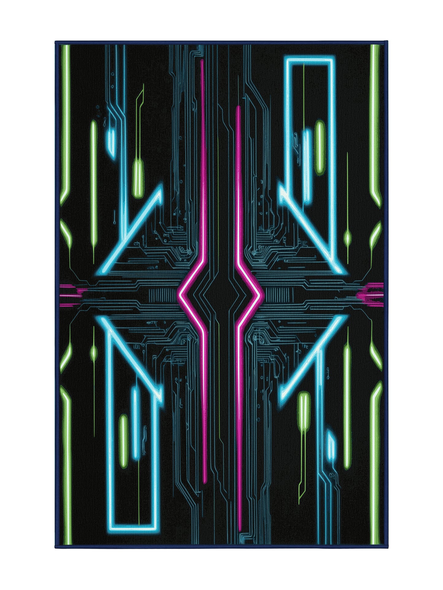 Neon Nexus Electric Nova - Premium Night Modern Area Rug | Plush & Washable Options | Rugolution Home Decor