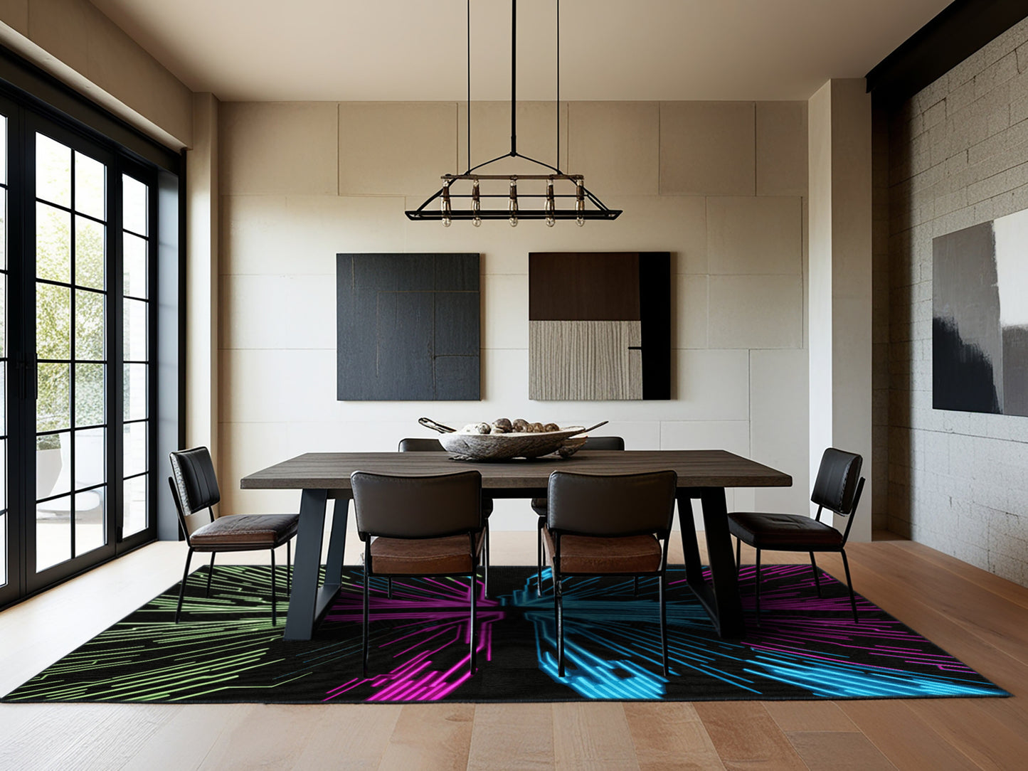 Neon Cascade Rug