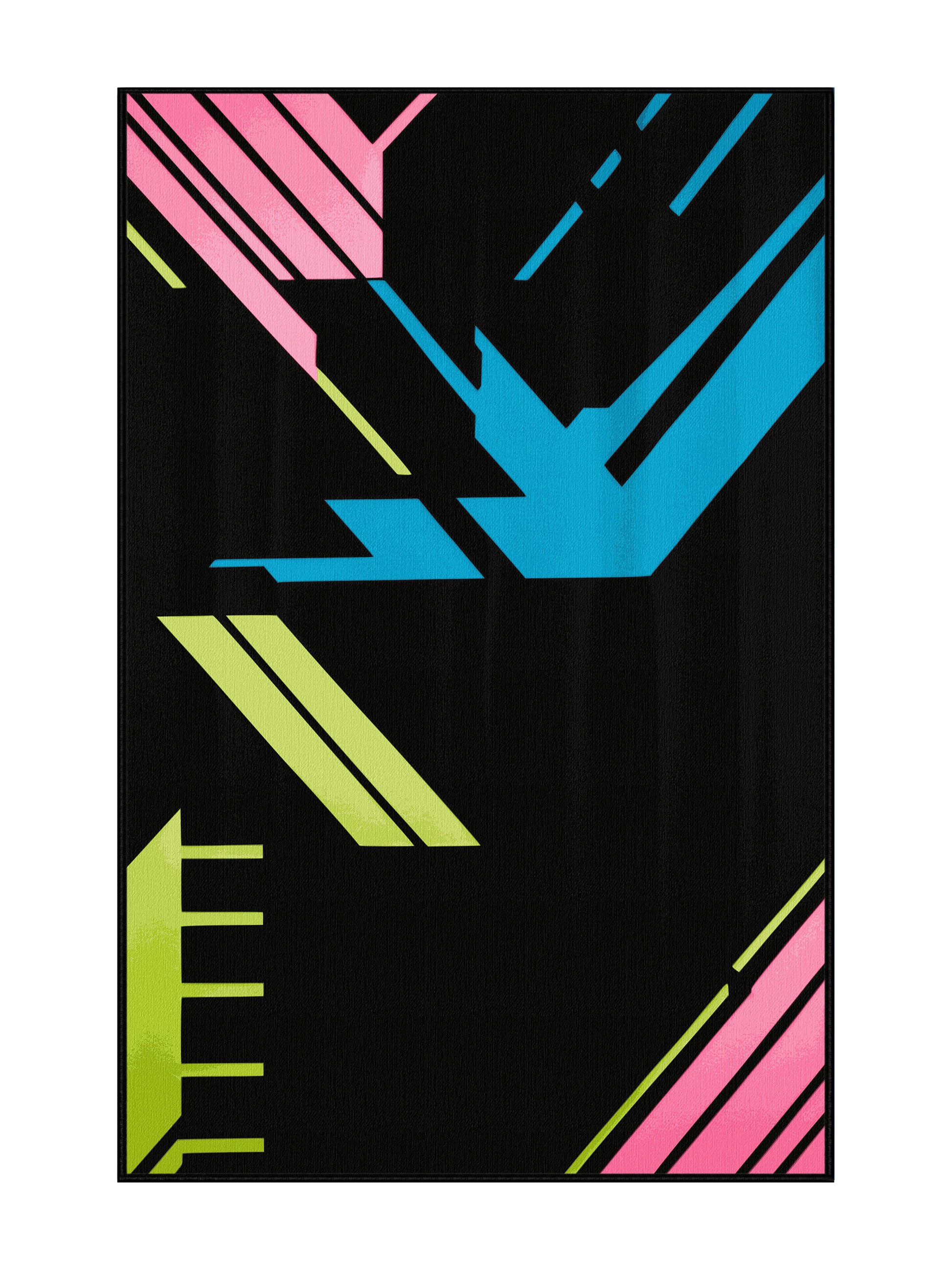 Neon Nexus Neon Drift - Premium Black (W3C) Modern Area Rug | Plush & Washable Options | Rugolution Home Decor