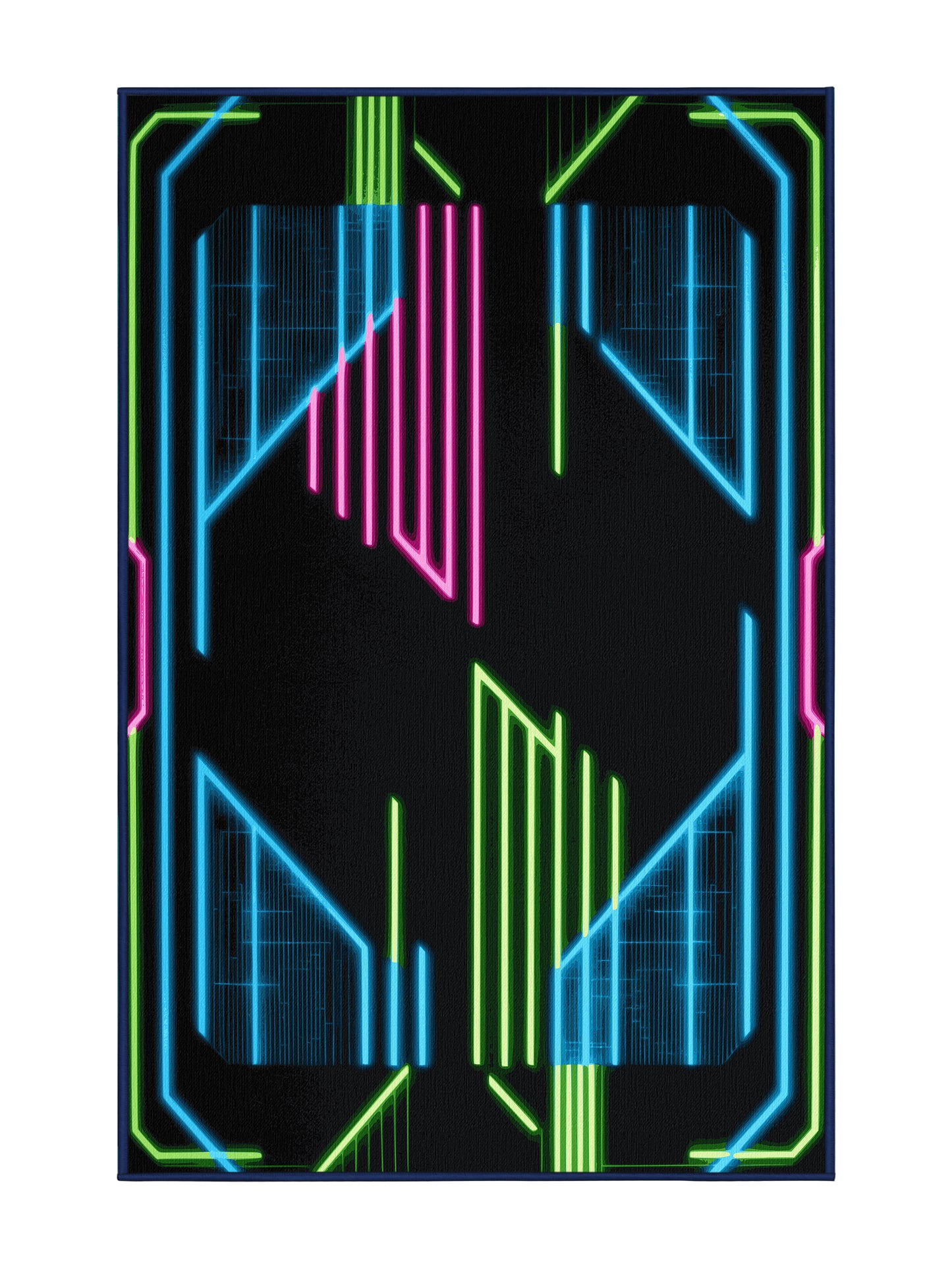 Neon Nexus Electric Gradient - Premium Night Modern Area Rug | Plush & Washable Options | Rugolution Home Decor