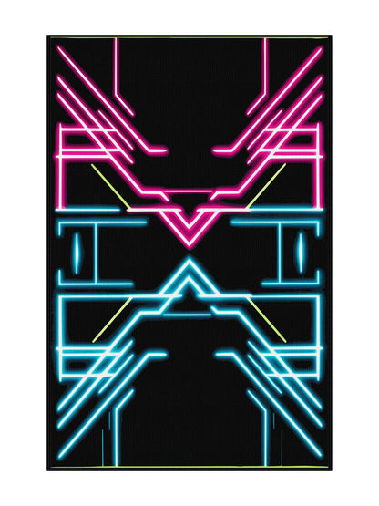 Neon Nexus City Circuit - Premium Gunmetal Modern Area Rug | Plush & Washable Options | Rugolution Home Decor