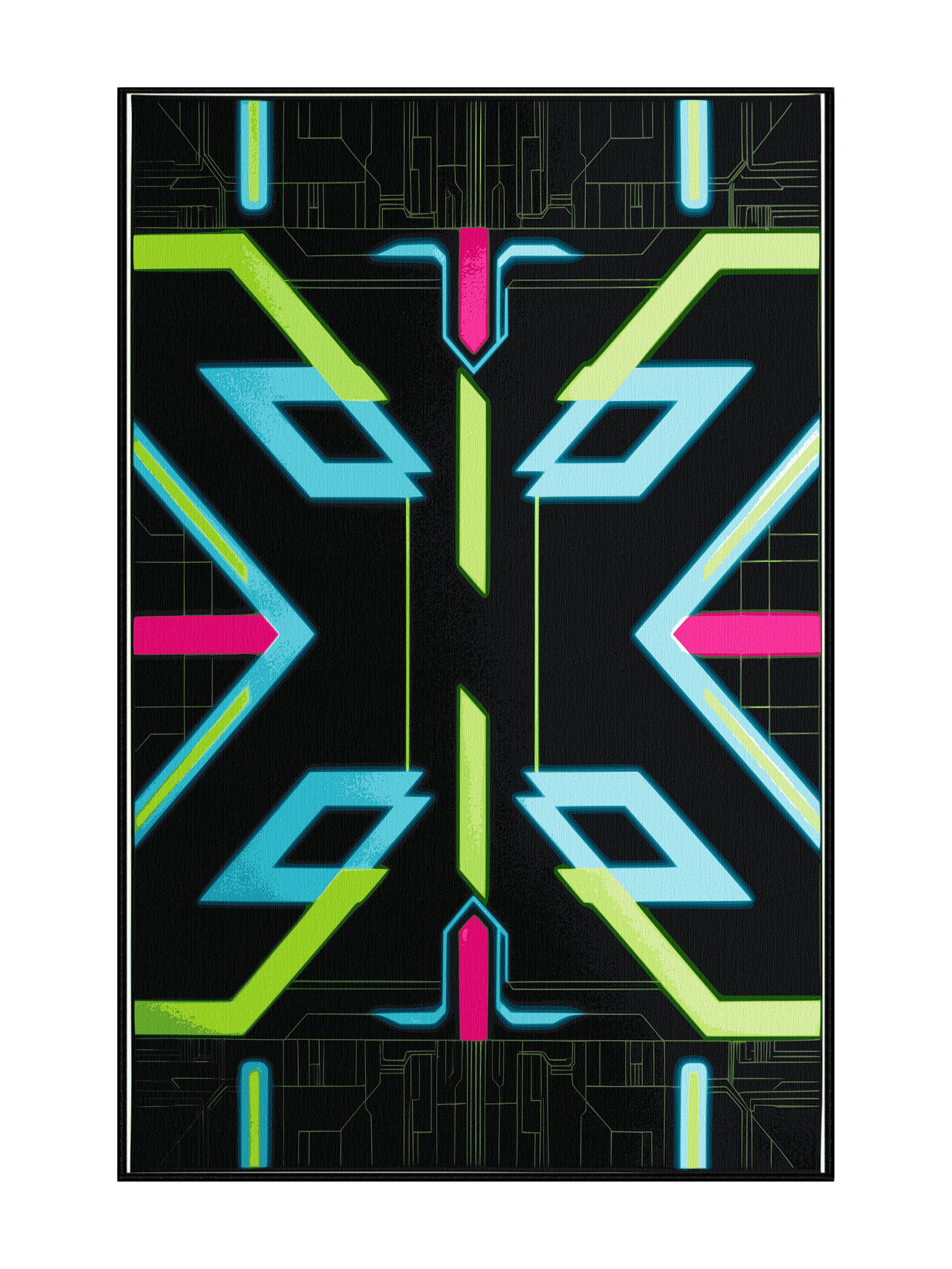 Neon Nexus Electro Current - Premium Gunmetal Modern Area Rug | Plush & Washable Options | Rugolution Home Decor