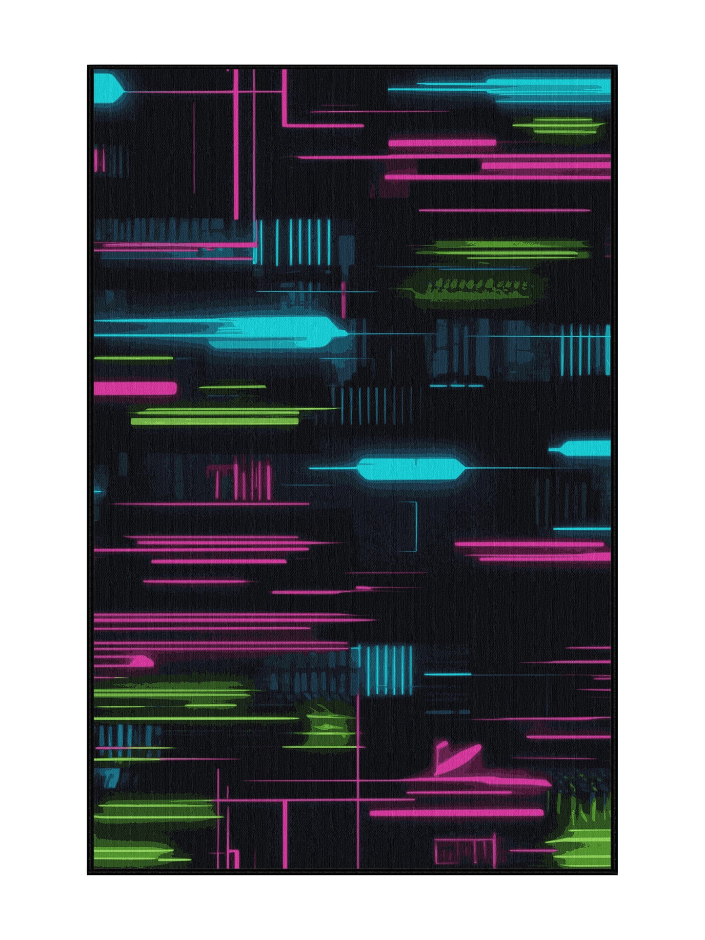 Neon Nexus Laser Burst - Premium Gunmetal Modern Area Rug | Plush & Washable Options | Rugolution Home Decor