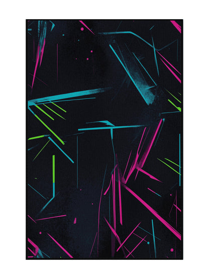 Neon Nexus Fluorescent Threads - Premium Charcoal Blue Modern Area Rug | Plush & Washable Options | Rugolution Home Decor