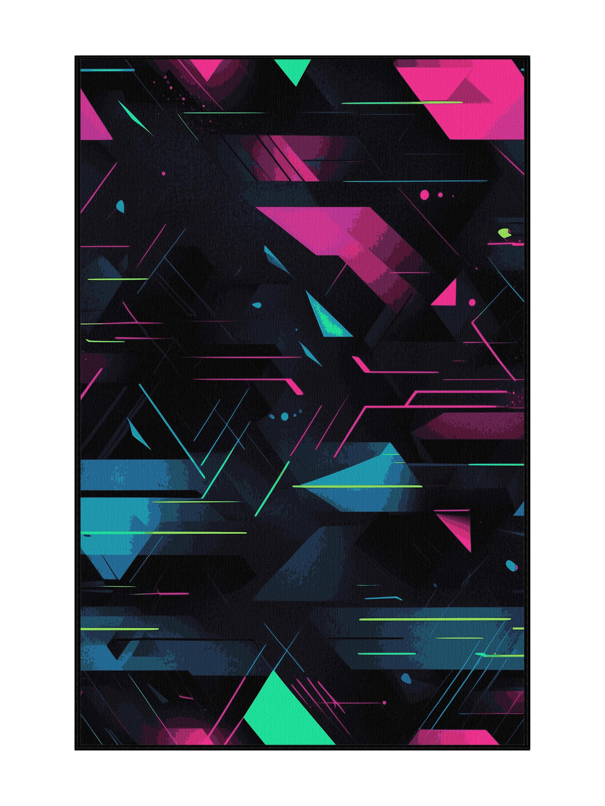 Neon Nexus Nexus Stream - Premium Charcoal Blue Modern Area Rug | Plush & Washable Options | Rugolution Home Decor