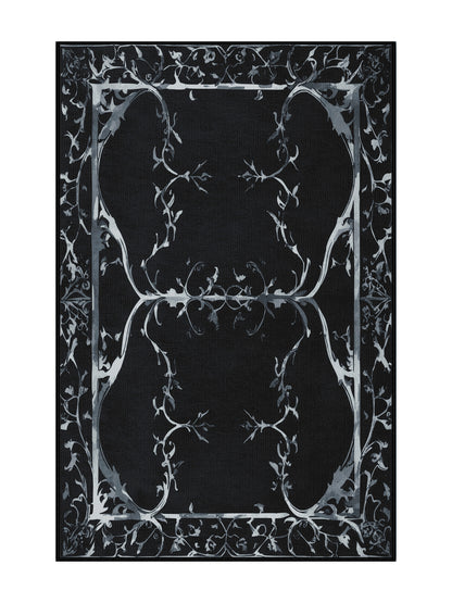 Nocturne Elegance Nocturnal Serenity - Premium Gunmetal Modern Area Rug | Plush & Washable Options | Rugolution Home Decor