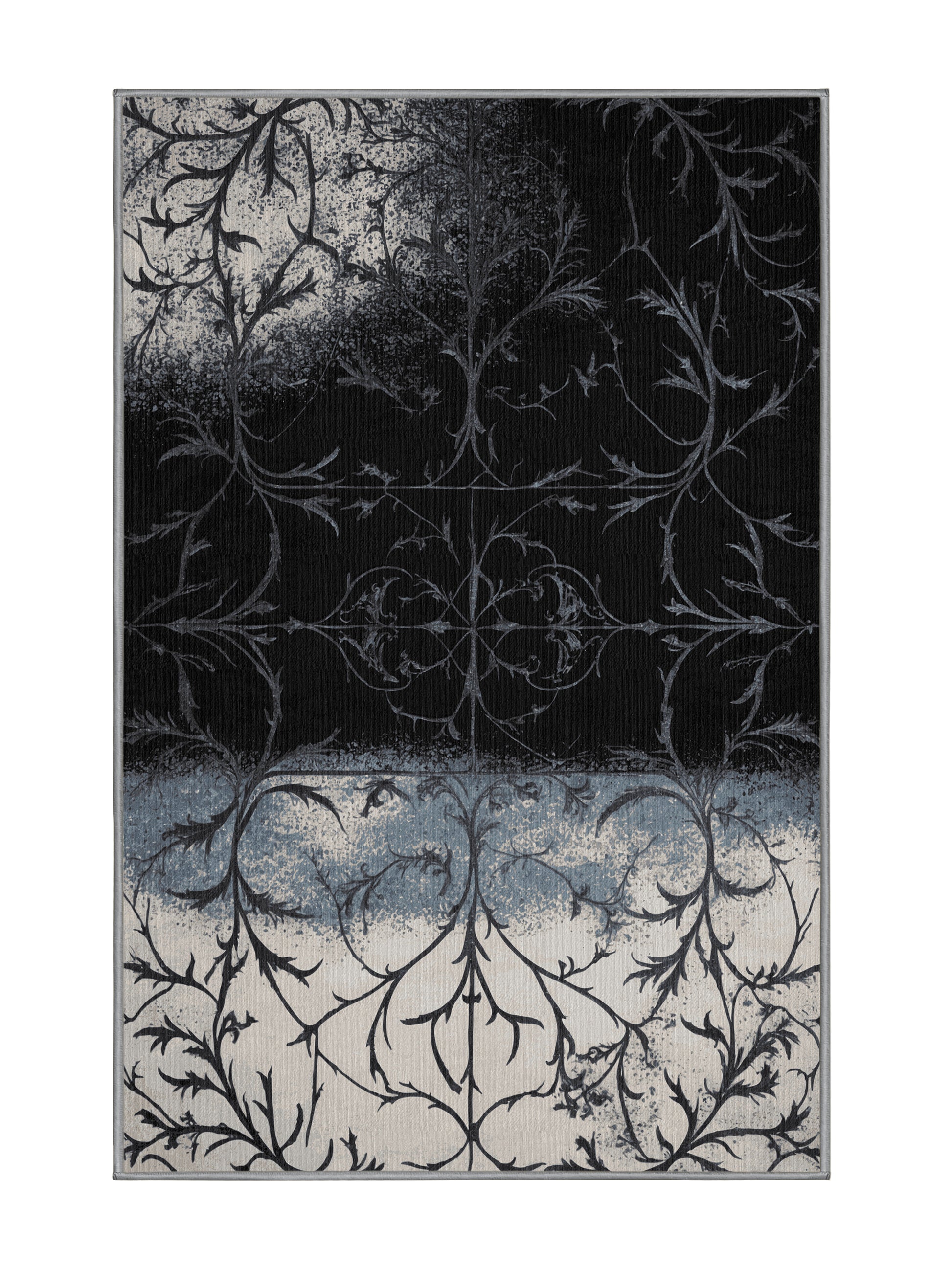 Nocturne Elegance Onyx Frost - Premium Midnight Modern Area Rug | Plush & Washable Options | Rugolution Home Decor