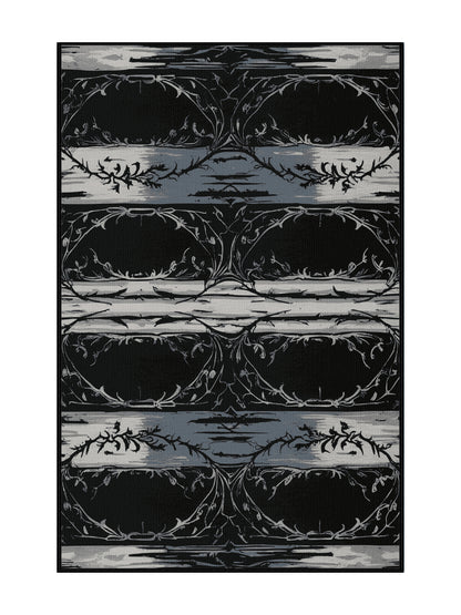 Nocturne Elegance Dark Ivy - Premium Gunmetal Modern Area Rug | Plush & Washable Options | Rugolution Home Decor