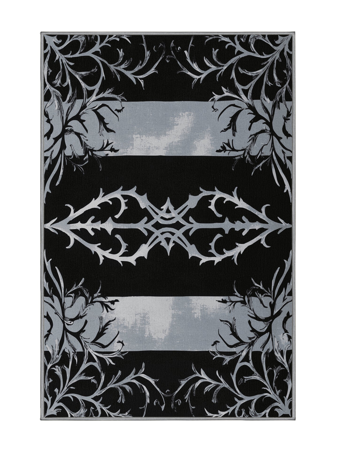 Nocturne Elegance Black Dahlia - Premium Grayish Turquoise Modern Area Rug | Plush & Washable Options | Rugolution Home Decor