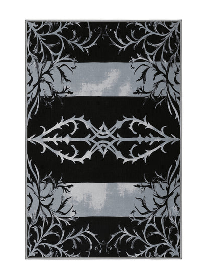 Nocturne Elegance Black Dahlia - Premium Grayish Turquoise Modern Area Rug | Plush & Washable Options | Rugolution Home Decor