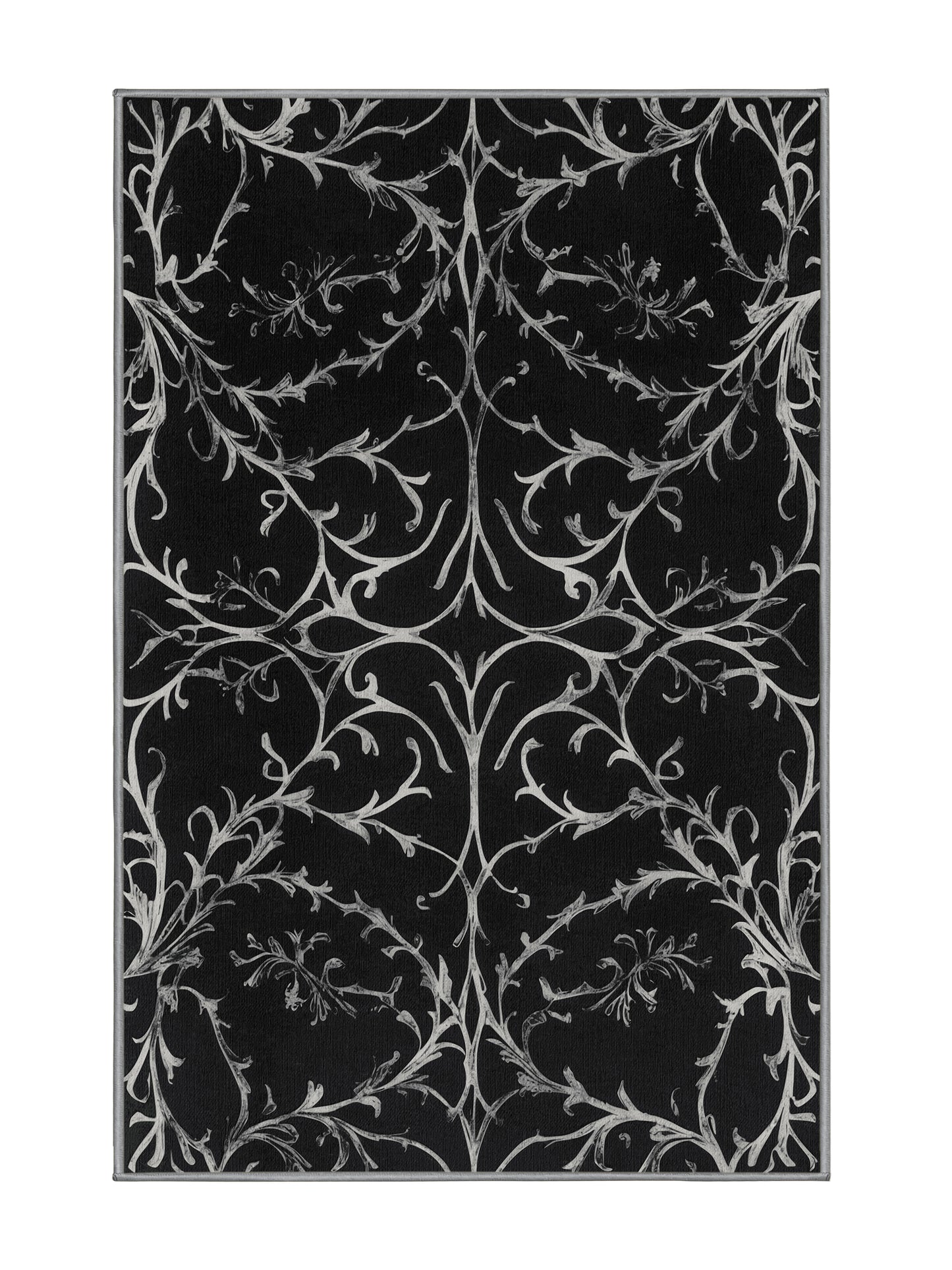 Nocturne Elegance Smoky Petals - Premium Midnight Modern Area Rug | Plush & Washable Options | Rugolution Home Decor