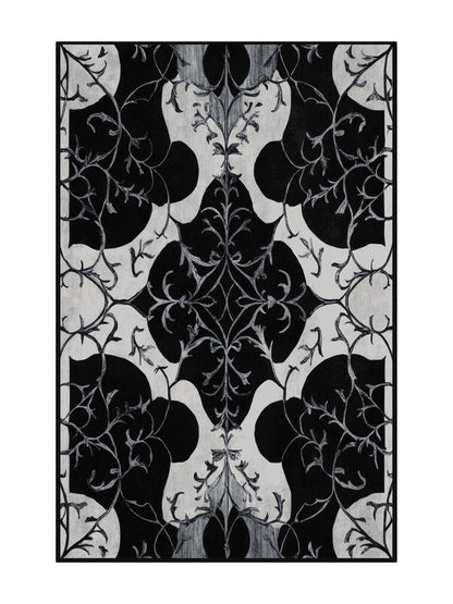 Nocturne Elegance Nightfall Enchant - Premium Gunmetal Modern Area Rug | Plush & Washable Options | Rugolution Home Decor