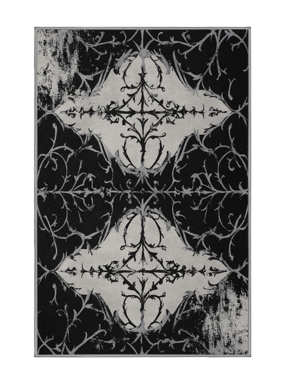 Nocturne Elegance Velvet Noir - Premium Midnight Modern Area Rug | Plush & Washable Options | Rugolution Home Decor