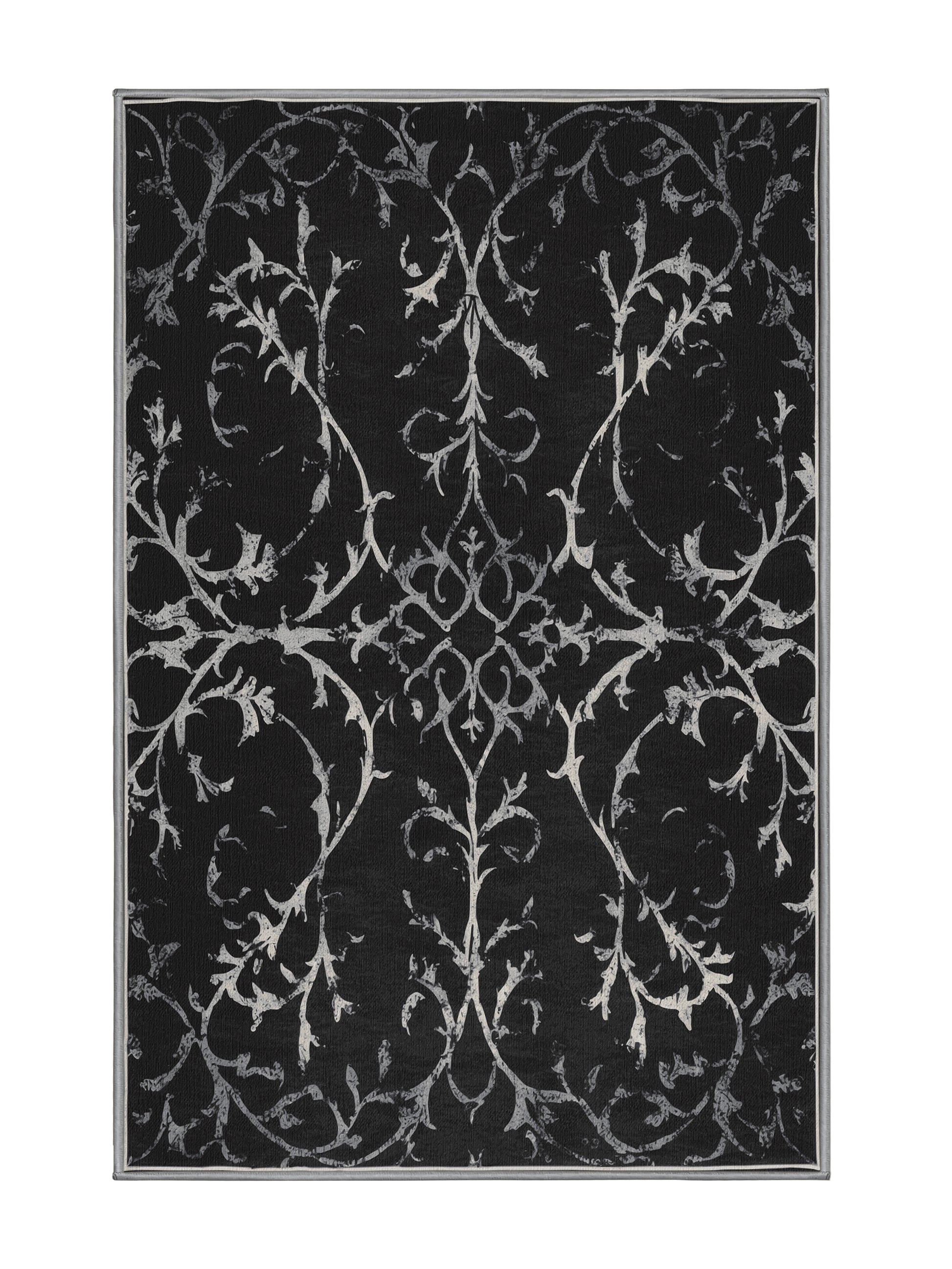 Nocturne Elegance Phantom Bloom - Premium Midnight Modern Area Rug | Plush & Washable Options | Rugolution Home Decor