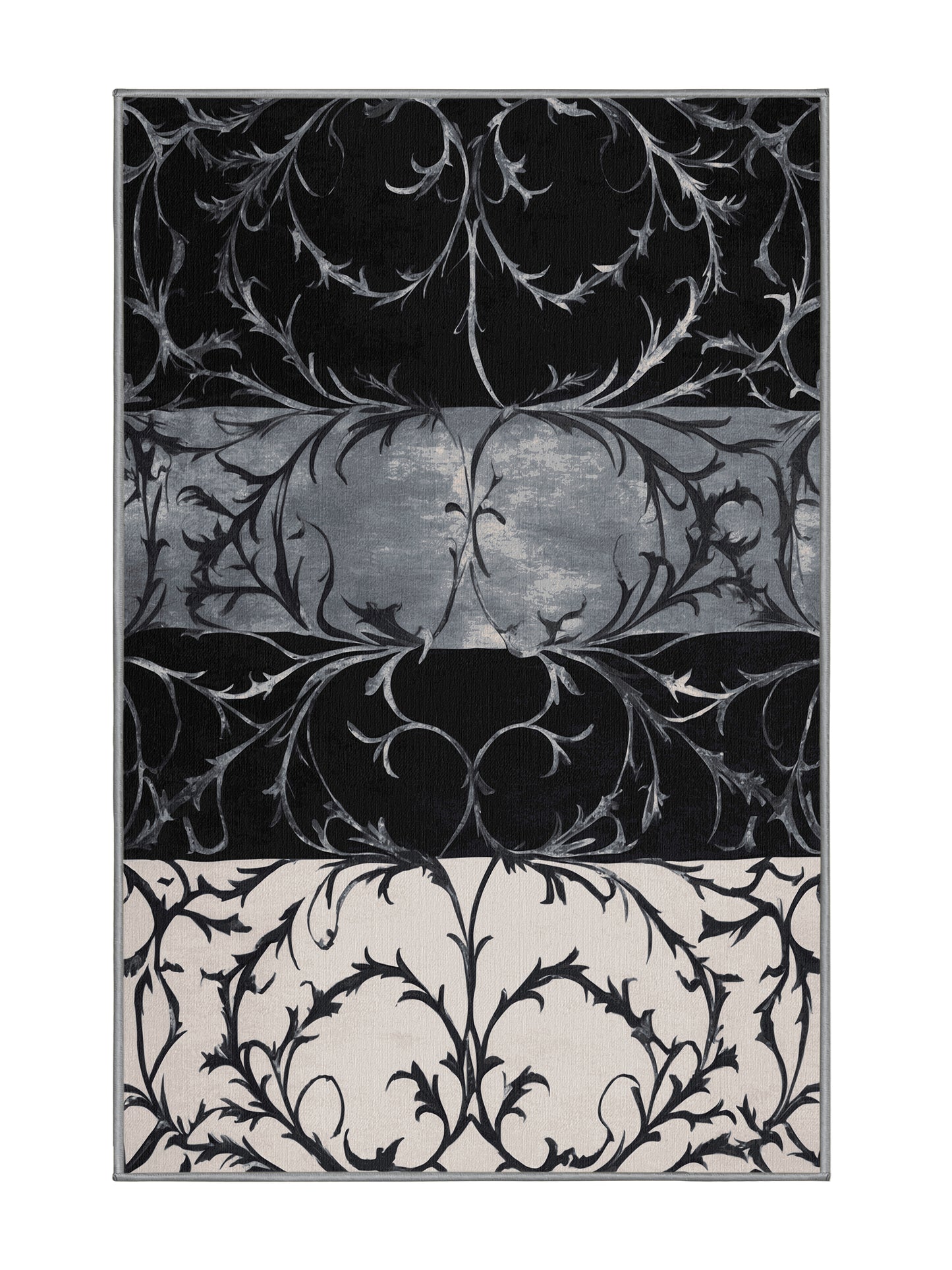 Nocturne Elegance Ebony Vine - Premium Midnight Modern Area Rug | Plush & Washable Options | Rugolution Home Decor