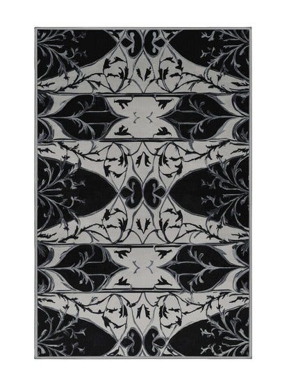 Nocturne Elegance Obsidian Scroll - Premium Night Modern Area Rug | Plush & Washable Options | Rugolution Home Decor