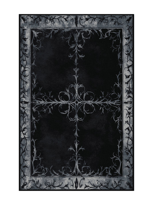 Nocturne Elegance Shadow Waltz - Premium Gunmetal Modern Area Rug | Plush & Washable Options | Rugolution Home Decor