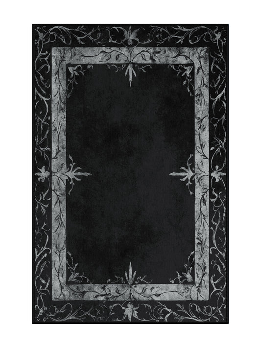 Nocturne Elegance Whispering Thorn - Premium Gunmetal Modern Area Rug | Plush & Washable Options | Rugolution Home Decor