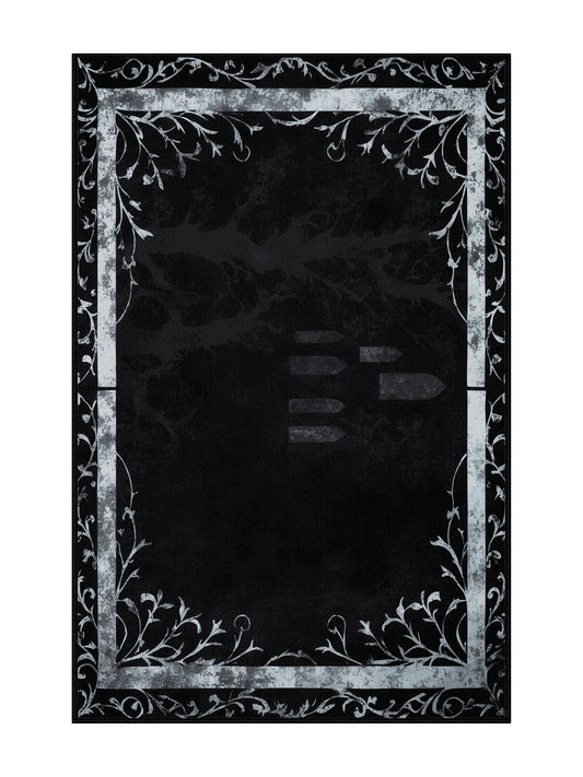 Nocturne Elegance Twilight Scroll - Premium Gunmetal Modern Area Rug | Plush & Washable Options | Rugolution Home Decor