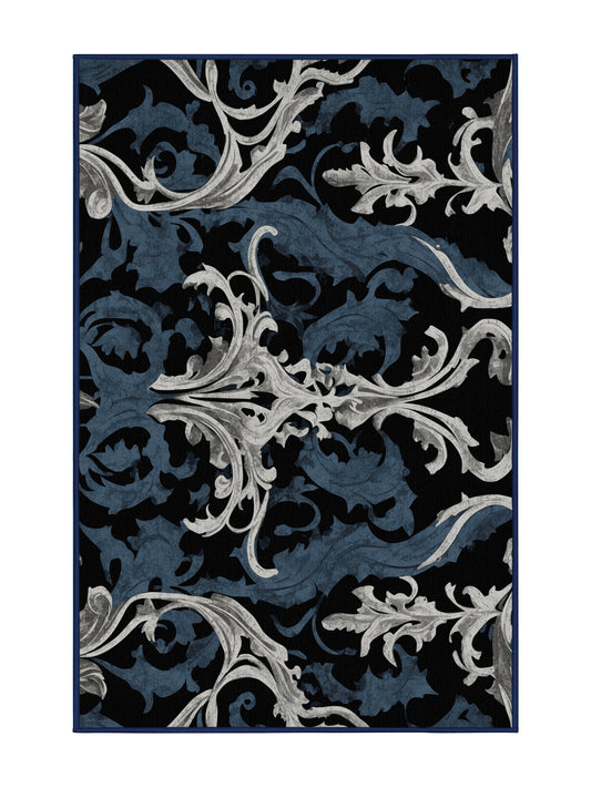 Nocturne Elegance Starlit Whisper - Premium Black (W3C) Modern Area Rug | Plush & Washable Options | Rugolution Home Decor