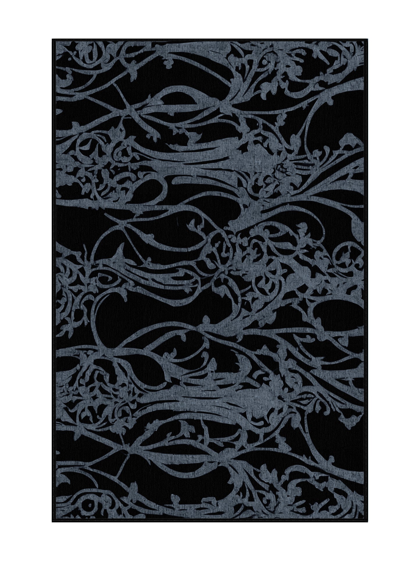 Nocturne Elegance Silver Enigma - Premium Deep Teal Modern Area Rug | Plush & Washable Options | Rugolution Home Decor