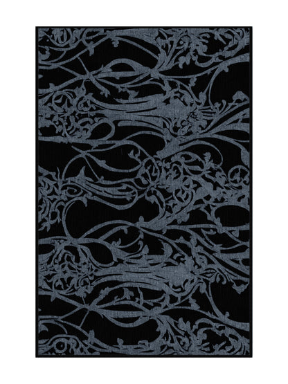 Nocturne Elegance Silver Enigma - Premium Deep Teal Modern Area Rug | Plush & Washable Options | Rugolution Home Decor