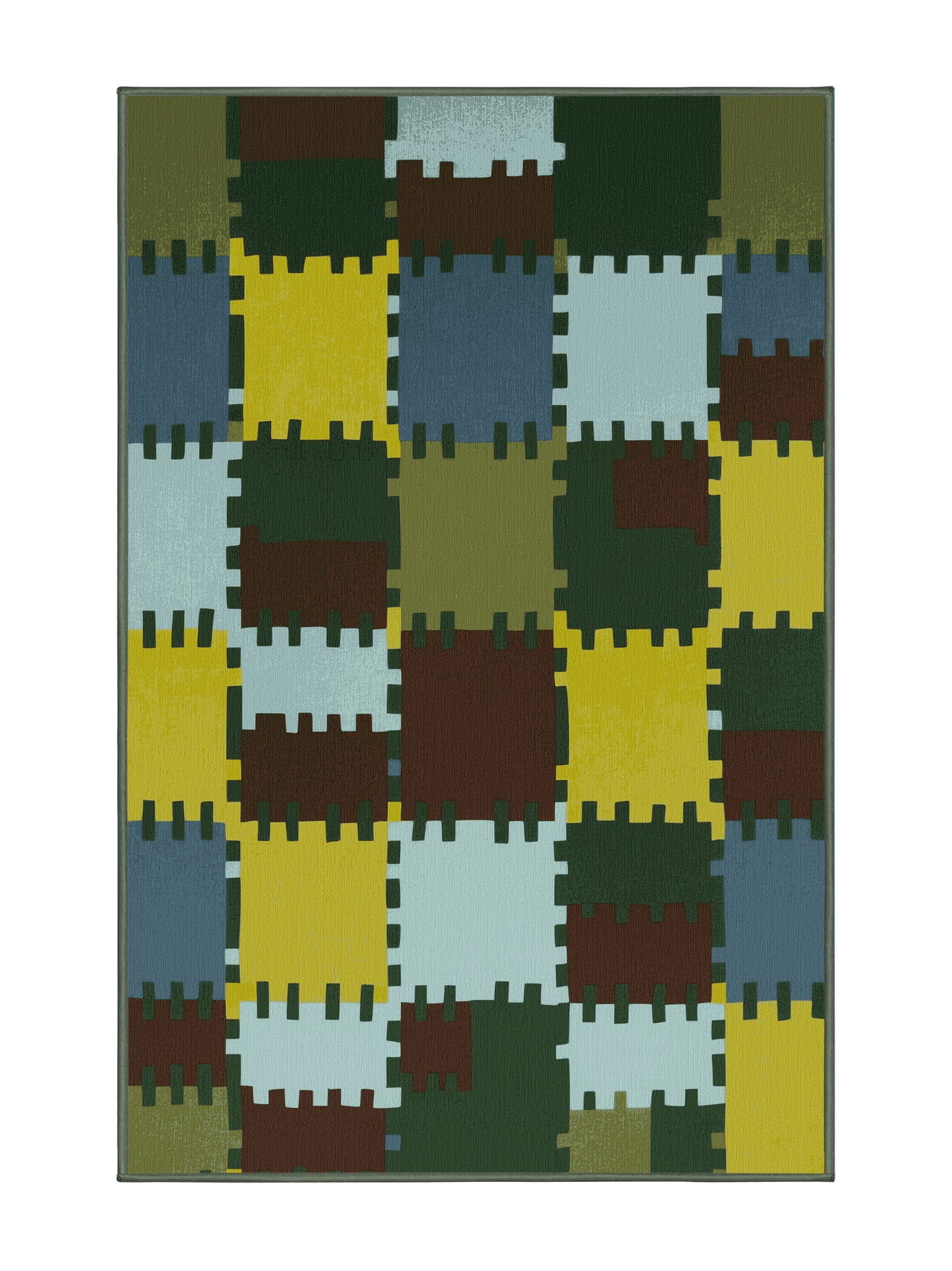 Pixel Earth Pixelated Plains - Premium Camouflage Green Modern Area Rug | Plush & Washable Options | Rugolution Home Decor