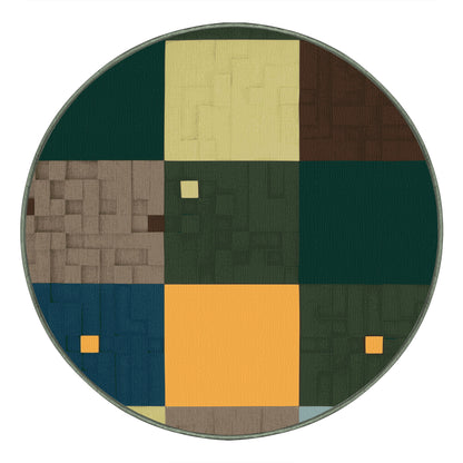 Green Grids Rug