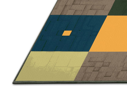 Green Grids Rug
