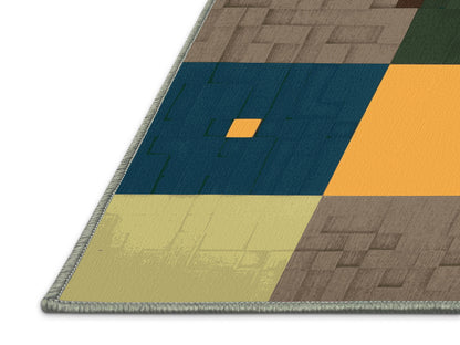 Green Grids Rug
