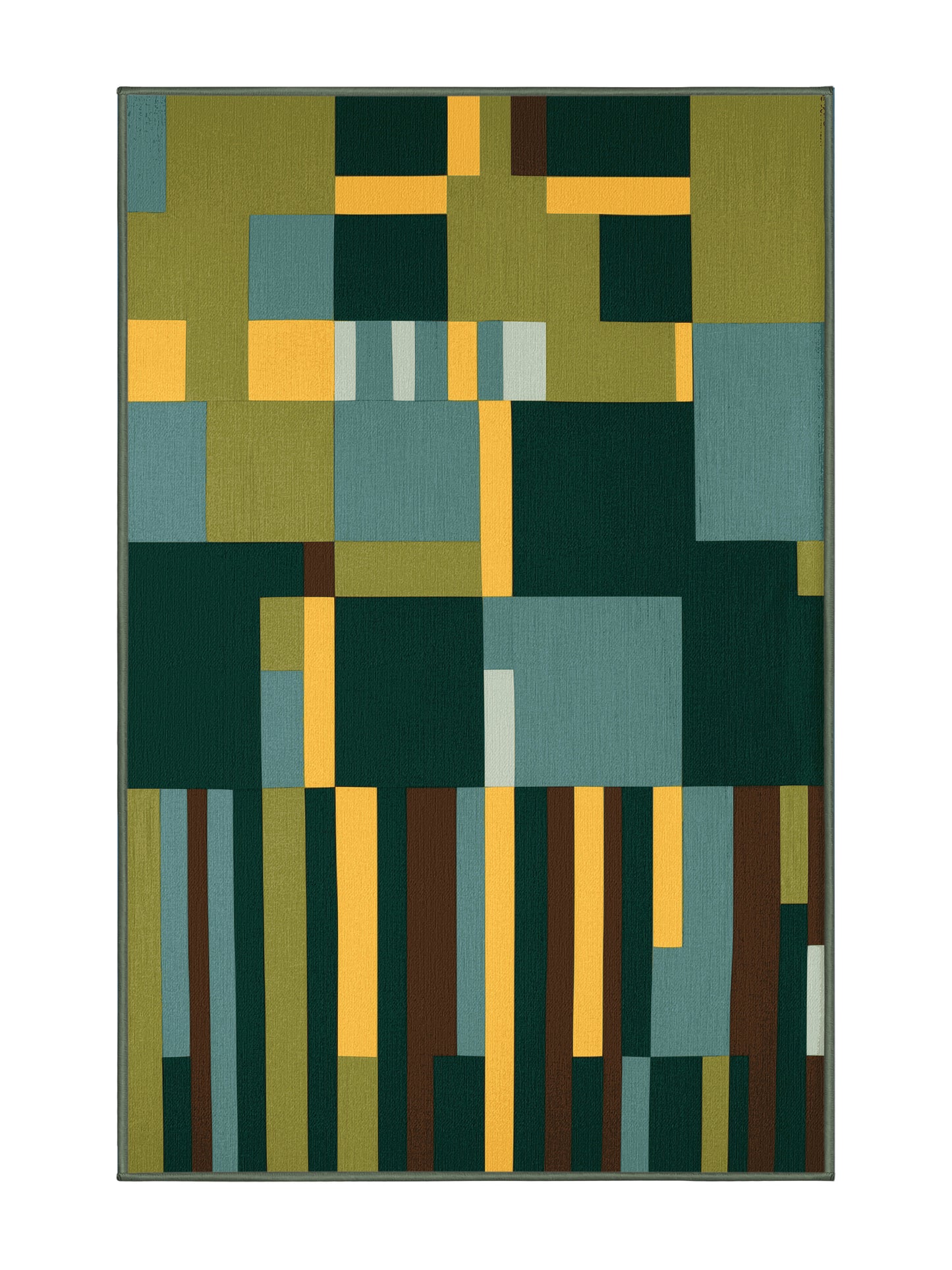 Pixel Earth Pixelated Patches - Premium Camouflage Green Modern Area Rug | Plush & Washable Options | Rugolution Home Decor