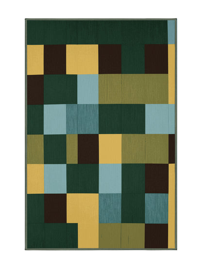 Pixel Earth Gradient Ground - Premium Hazel Green Modern Area Rug | Plush & Washable Options | Rugolution Home Decor