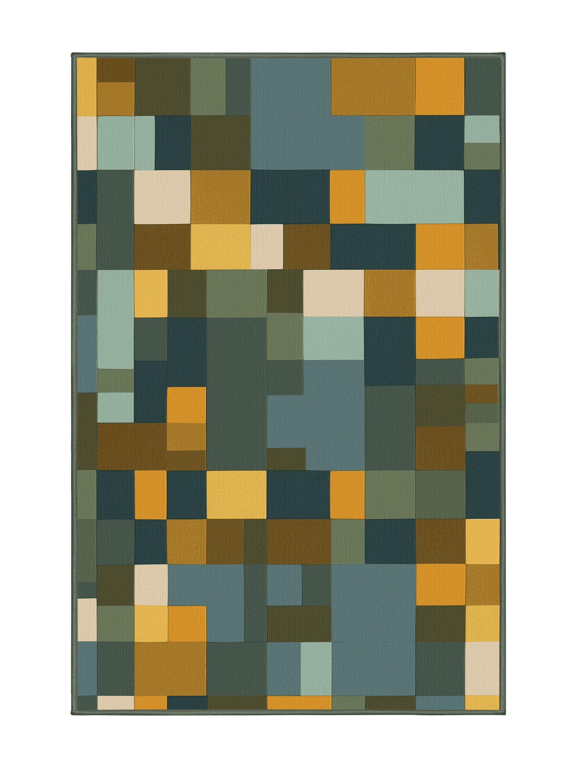 Pixel Earth Pixel Forest - Premium Camouflage Green Modern Area Rug | Plush & Washable Options | Rugolution Home Decor