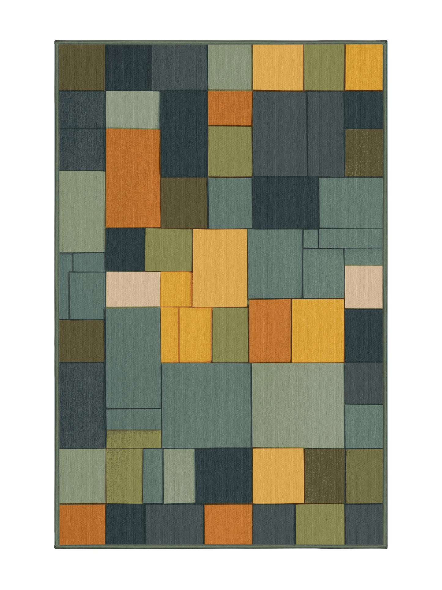 Pixel Earth Blocky Earth Palette - Premium Camouflage Green Modern Area Rug | Plush & Washable Options | Rugolution Home Decor