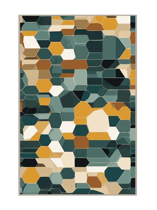 Pixel Earth Pixel Array - Premium Tan (W3C) Modern Area Rug | Plush & Washable Options | Rugolution Home Decor