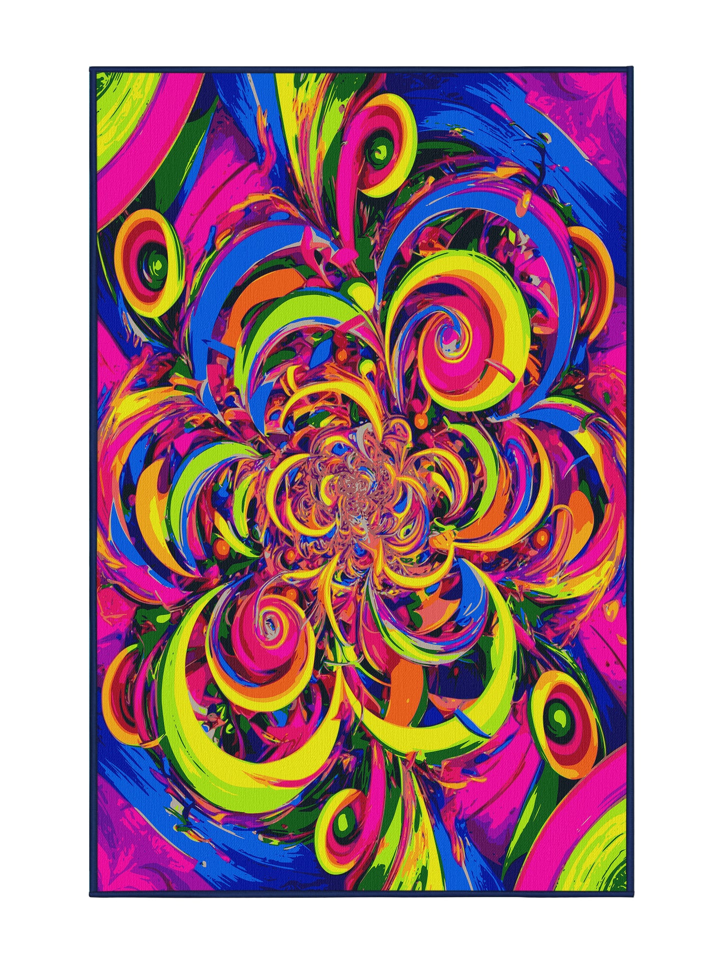 Psychedelia Peaks Kaleidoscope Burst - Premium Purple Haze Modern Area Rug | Plush & Washable Options | Rugolution Home Decor