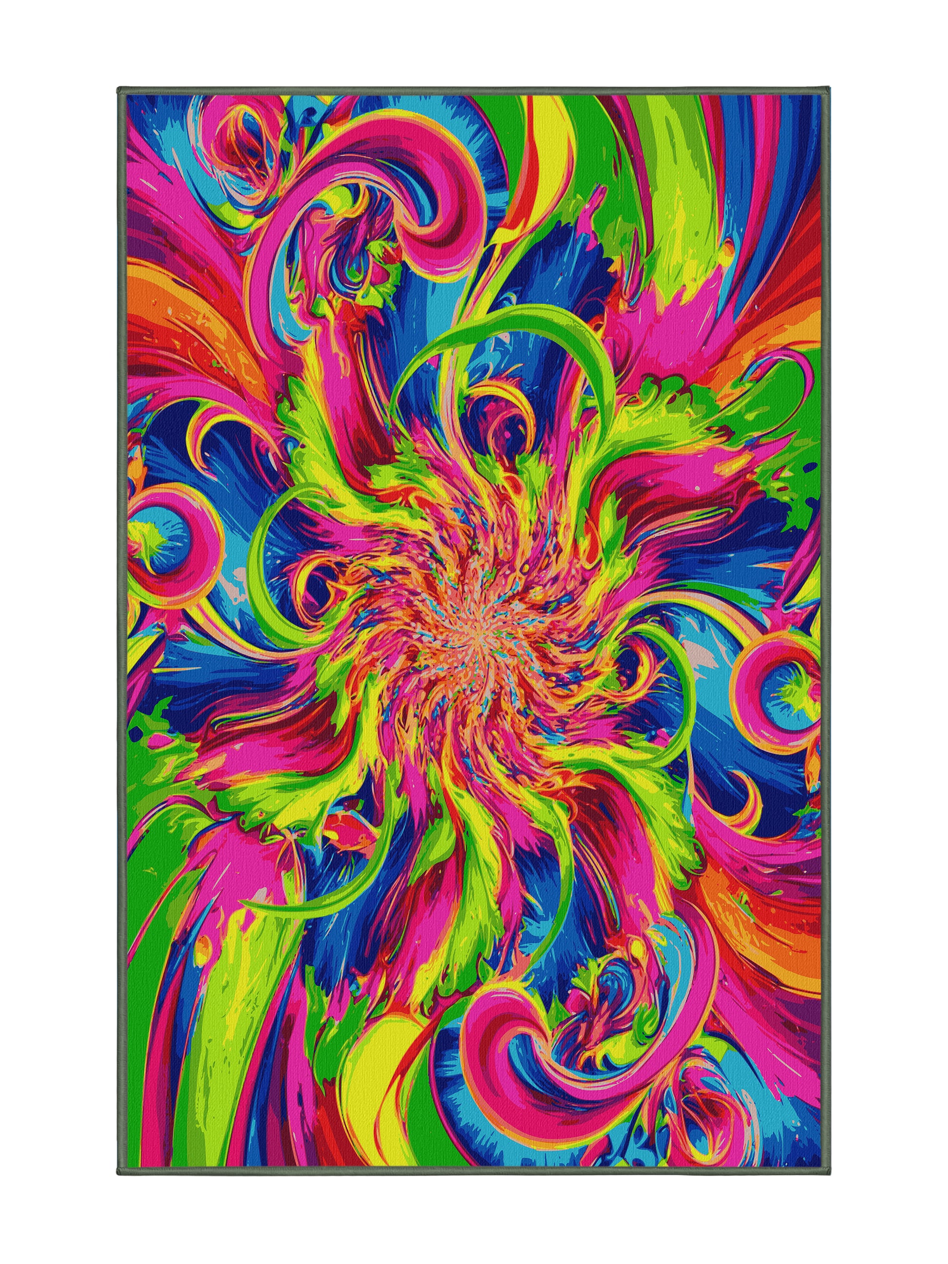 Psychedelia Peaks Mind Melt - Premium Avocado Green Modern Area Rug | Plush & Washable Options | Rugolution Home Decor